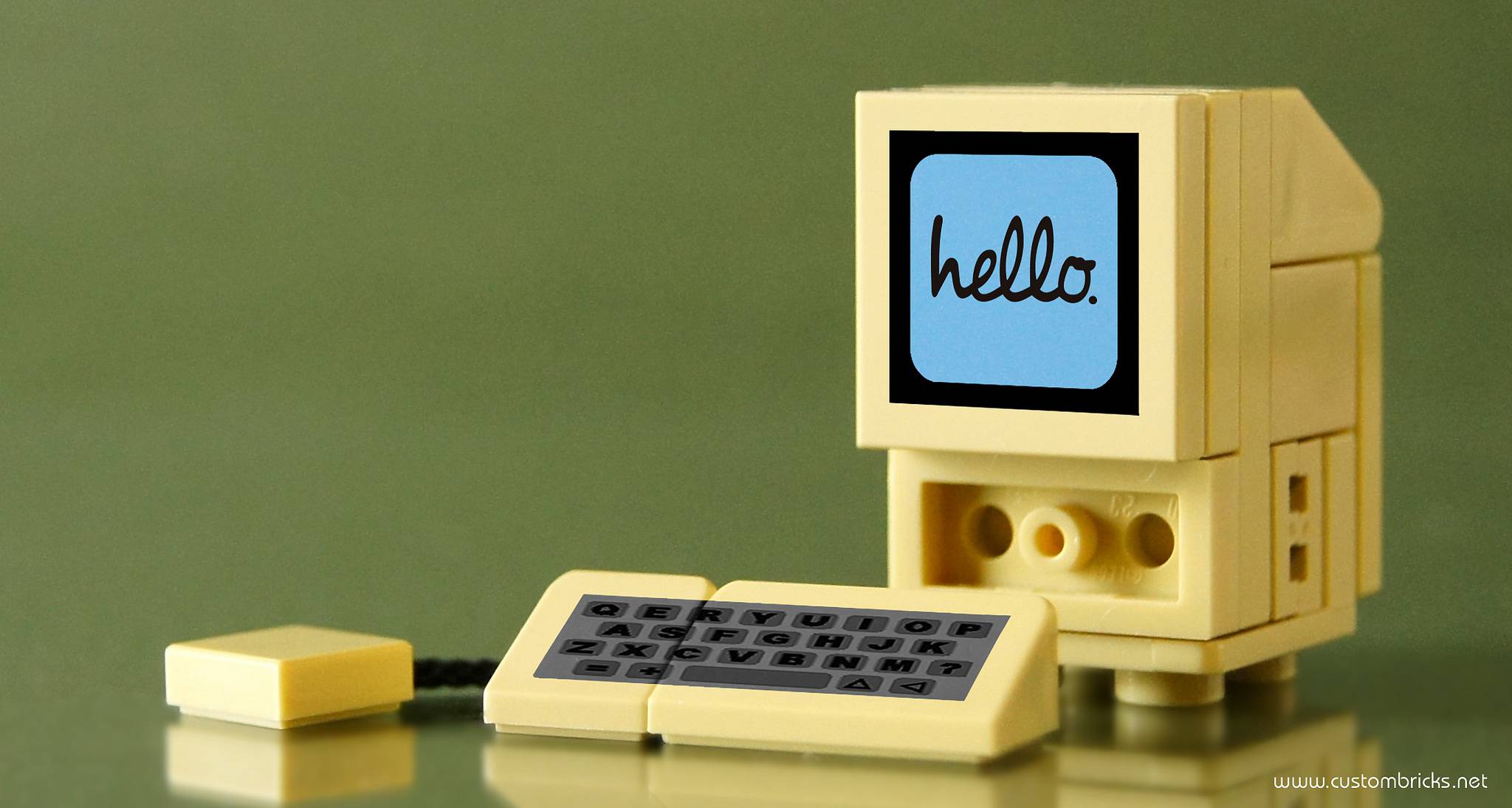 Apple 2 computer made out of lego bricks