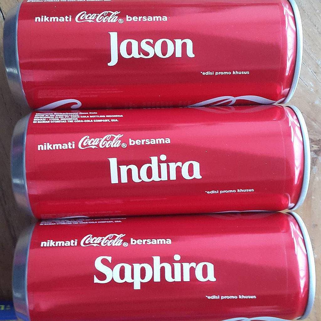 Personalised Coke cans with names on