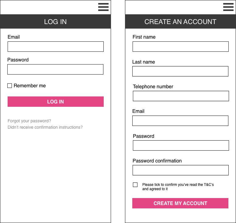 mobile login page